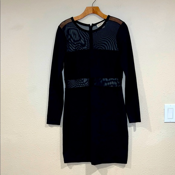 Women’s Michael Kors Sheer-Panel Ponte Dress back zip size Medium - Picture 1 of 8